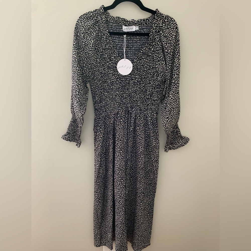 Petal & Pup Black and White Long Sleeve Dress